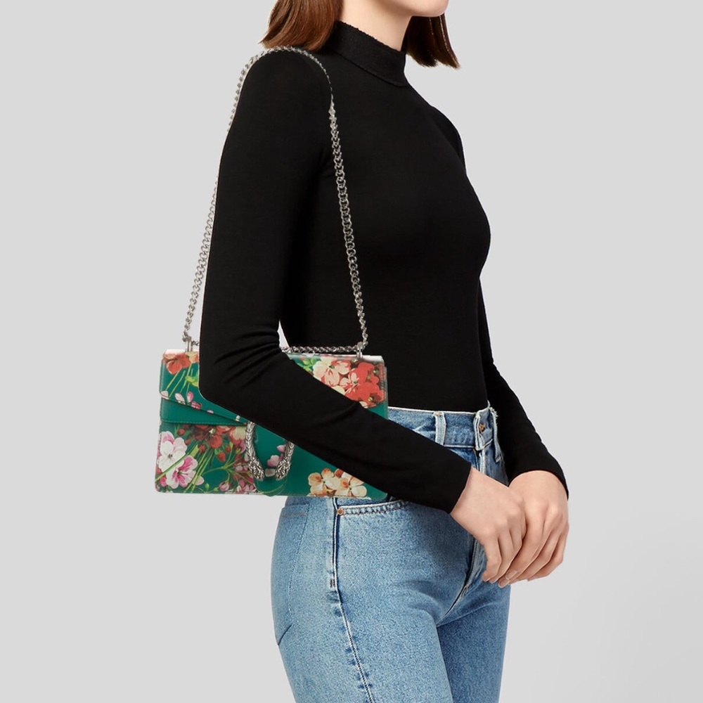 GUCCI Teal Medium Dionysus Blooms Leather Shoulder Bag - Picture 15 of 15